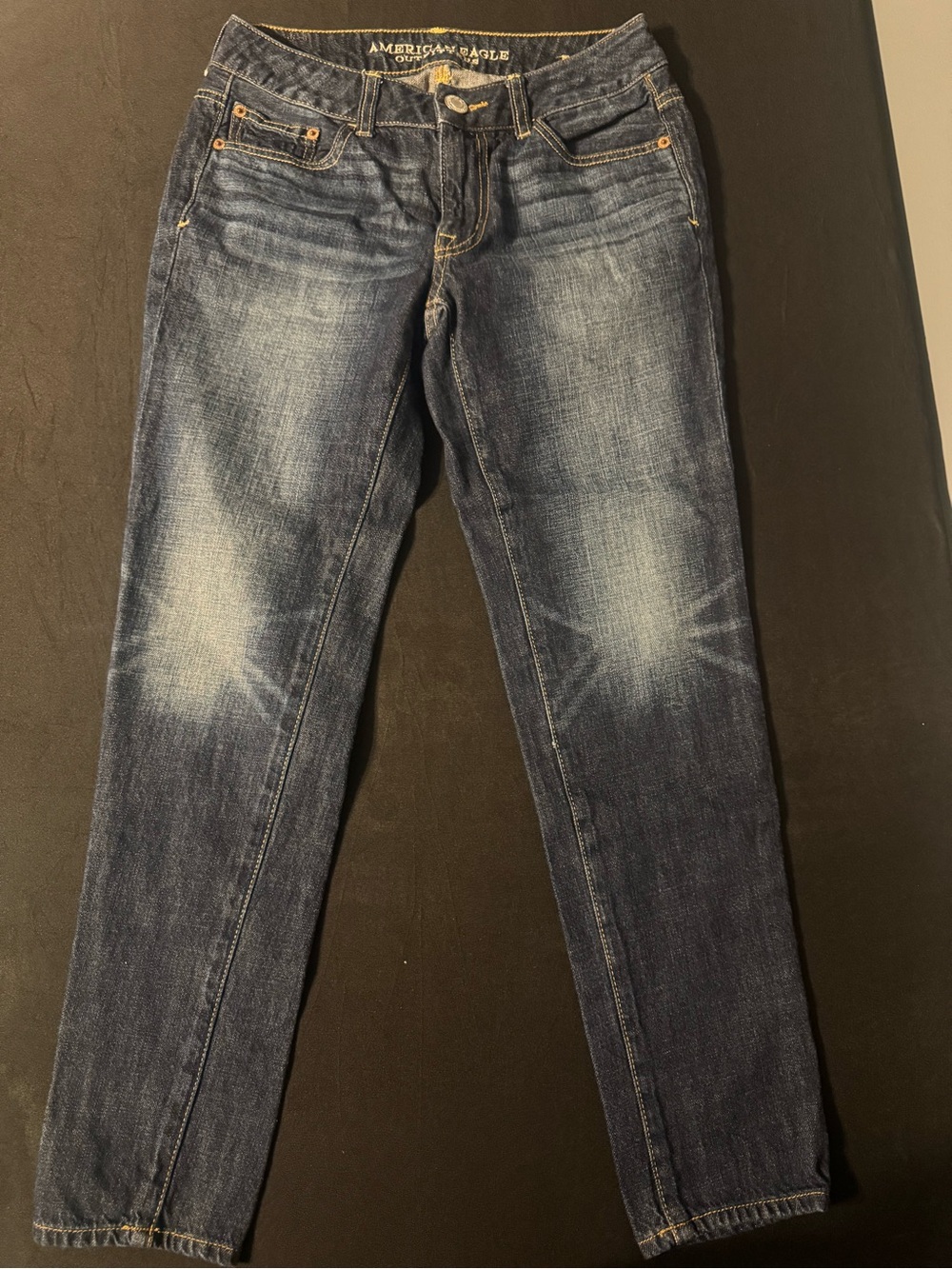 American Eagle Outfitters Women's Faded Dark Blue Skinny Jeans